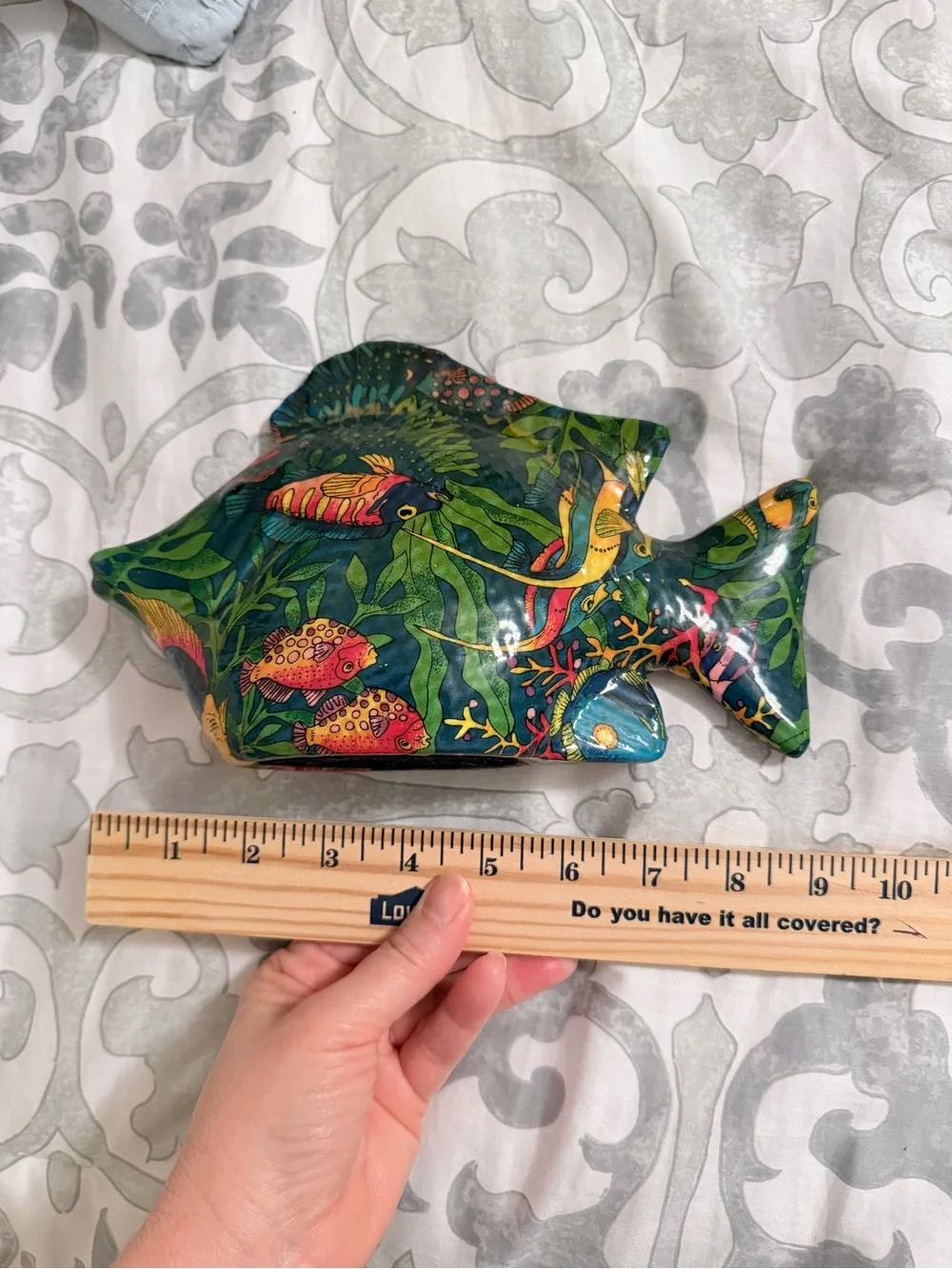 Vintage Tropical fish lacquered ceramic Fish Figurine